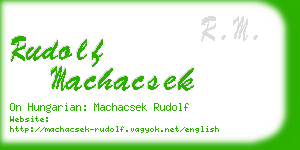 rudolf machacsek business card